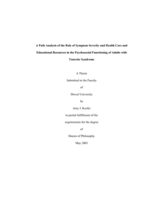 A path analysis of the role of symptom severity and health care and educational resources in the psychosocial functioning of adults with Tourette Syndrome