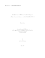 Identifying Areas for High School Teacher Development: A Study of Assessment Literacy in the Central Bucks School District