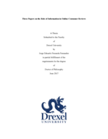 Three papers on the role of information in online consumer reviews