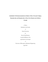 Endothelial cell mechanotransduction in diabetes: effect of glycated collagen, hyperglycemia, and hypoglycemia on shear stress response and adhesion strength