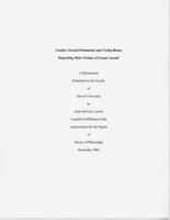 Gender, sexual orientation and victim blame regarding male victims of sexual assault