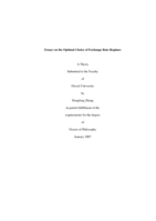 Essays on the optimal choice of exchange rate regimes