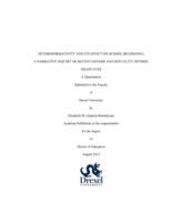 Heteronormativity and its effect on school belonging: a narrative inquiry of recent gender and sexuality diverse graduates