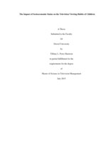 Impact of Socioeconomic Status on the Television Viewing Habits of Children