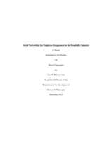 Social networking for employee engagement in the hospitality industry