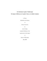 The distributed cognitive walkthrough: the impact of differences in cognitive theory on usability evaluation