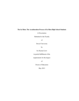 The Iu Mien: the acculturation process of Iu Mien high school students