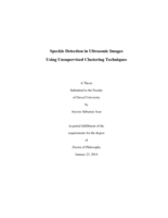 Speckle detection in ultrasonic images using unsupervised clustering techniques