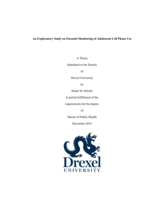 An exploratory study on parental monitoring of adolescent cell phone use