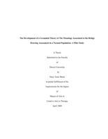 The development of a grounded theory of the meanings associated to the Bridge Drawing Assessment in a normal population: a pilot study