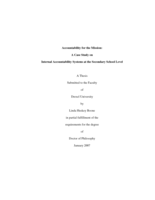 Accountability for the mission: a case study on internal accountability systems at the secondary school level