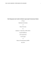 Pain management and comfort in robotic laparoscopic prostatectomy patients