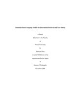 Semantics-based language models for information retrieval and text mining