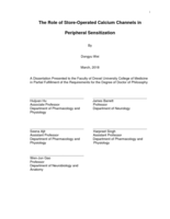 The role of store-operated calcium channels in peripheral sensitization