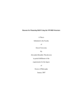 Reasons for financing R&D using the SWORD structure