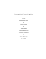 Microencapsulation for therapeutic applications