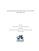 Monitoring and modeling of the hydrologic performance of the Carroll Street Right-of-Way Bioswale