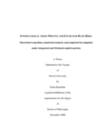 International asset pricing and exchange rate risk: theoretical exposition, numerical analysis, and empirical investigation under integrated and frictional capital markets