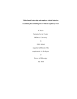 Ethics-based leadership and employee ethical behavior: examining the mediating role of ethical regulatory focus