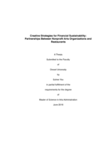 Creative strategies for financial sustainability: partnerships between nonprofit arts organizations and restaurants