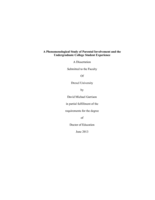 A phenomenological study of parental involvement and the undergraduate college student experience