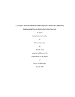 A computer networked professional development collaborative: effectively implementing literacy instruction in the classroom