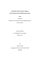 Supportive family music therapy for families with a hospitalized child