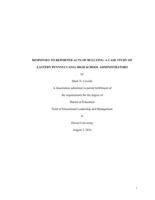 Responses to reported acts of bullying: a case study of eastern Pennsylvania high school administrators