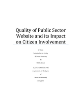 Quality of public sector website and its impact on citizen involvement