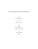 Nodal load estimation for electric power distribution systems