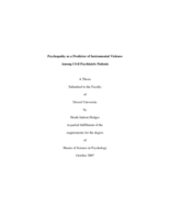 Psychopathy as a predictor of instrumental violence among civil psychiatric patients