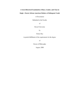 A socio-historical examination of race, gender, and class in single-parent African American mothers of delinquent youth