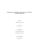 Nesting ecology of Olive Ridley (Lepidochelys olivacea) turtles on Arribada nesting beaches