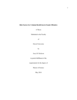 Risk factors for criminal recidivism in female offenders
