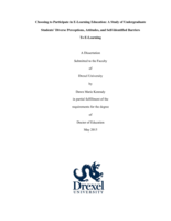 Choosing to participate in e-learning education: a study of undergraduate students' diverse perceptions, attitudes, and self-identified barriers to e-learning