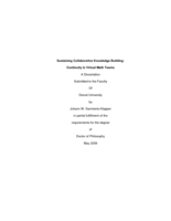 Sustaining collaborative knowledge building: continuity in virtual math teams