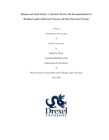 Intimacy and social anxiety: a literature review with recommendations for blending cognitive-behavioral therapy and dance/movement therapy