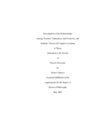 Investigation of the relationships among teachers immediacy and creativity, and students perceived cognitive learning