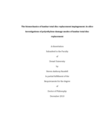 The biomechanics of lumbar total disc replacement impingement: in silico Investigations of polyethylene damage modes of lumbar total disc replacement