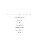 Caribbean students' adjustment to a culture at a small, liberal arts college