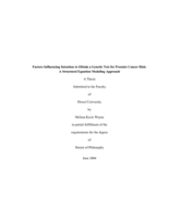 Factors influencing intention to obtain a genetic test for prostate cancer risk: a structural equation modeling approach