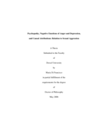 Psychopathy, negative emotions of anger and depression, and causal attributions: relation to sexual aggression