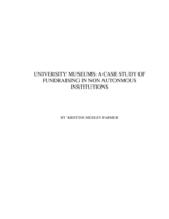 University museums: a case study of fundraising in non autonomous institutions