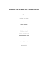 Development of a fiber optic chemical sensor for detection of toxic vapors