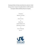 Evaluating the efficacy of evidence-based music interventions for certified nursing assistants caring for nursing home residents with HIV-associated neurocognitive disorders (HAND) and depressive symptoms