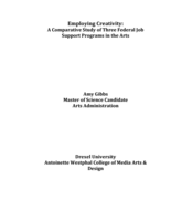 Employing creativity: a comparative study of three federal job support programs in the arts