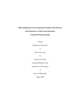 Differentiating between developmentally disabled child molesters and perpetrators of adult sexual molestation using penile plethysmography