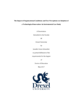 The impact of organizational conditions and user perceptions on adoption of a technological innovation: an instrumental case study