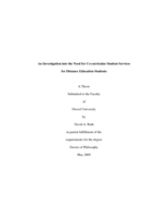 An investigation into the need for co-curricular student services for distance education students
