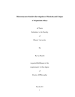 Microstructure-sensitive investigation of plasticity and fatigue of magnesium alloys